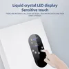 A hand is shown interacting with the touch screen of a white electronic device, likely a dehumidifier or air purifier. Produktbild-Vorschau
