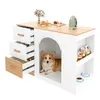 Isola da cucina Merax con area per cani, mobile da cucina Anteprima dell’immagine prodotto 6