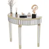 A mirrored console table with decorative items on top, presented on a white background. Produktbild-Vorschau