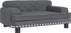 A dark gray pet sofa with tufted back and silver stud accents along the bottom. Náhľad obrázku produktu