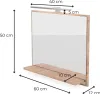 A mirror with a shelf and LED lighting, with dimensions indicated. Produktbild-Vorschau