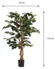 Mica Decorations Ficus Kunstpflanze - H110 x Ø65 cm - Grün Produktbild-Vorschau 2