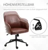 Vinsetto Schreibtischstuhl mit Wippfunktion, Rollen Produktbild-Vorschau 4