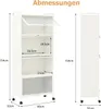 A diagram showing the dimensions of a white shelving unit. Produktbild-Vorschau