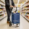 ACXIN, ľahký nákupný vozík z hliníka, 3 kolesá, modrej Náhľad obrázku produktu 7