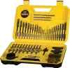 A yellow and black DeWalt drill bit and hole saw set case, open to reveal the contents. Náhled obrázku produktu