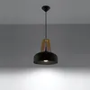 Závesné svietidlo CASCO čierne/prírodné drevo 1xE27 15W Náhľad obrázku produktu 3