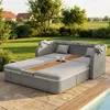 Polyrattan Sonneninsel 192x160cm mit klappbarem Sonnendach Produktbild-Vorschau 2
