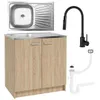 Küchenschrank Eiche Sonoma 80x50 mit Spüle und Deante Produktbild-Vorschau 1