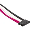 A close-up shot of a black connector with three wires: black, white, and magenta. Produktbild-Vorschau