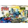 A toy playset depicting a city scene with a car wash and buildings, featuring a toy car. Anteprima dell’immagine prodotto