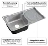 Mucola Küchenspüle Silber Spülbecken Einbau Silberspüle mit Produktbild-Vorschau 5