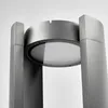 Lucande LED-Sockelleuchte Dylen, grau, Metall, 50cm, IP65 Produktbild-Vorschau 6