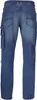 A back view of blue denim cargo pants. Produktbild-Vorschau