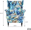 Family Meble Ohrensessel mit Hocker Print Relaxsessel Produktbild-Vorschau 5