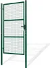 A green metal garden gate shown from a slight angle. Produktbild-Vorschau