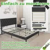 XMTECH Lit rembourré 140 x 200 cm Lit double avec tête de Voir les images du produit 6