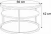 A line drawing of a round, two-tiered coffee table with dimensions indicated. Náhľad obrázku produktu