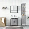 vidaXL 3-tlg. Badmöbel-Set Grau Sonoma Holzwerkstoff Produktbild-Vorschau 3