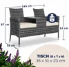 Banc de jardin en polyrotin 2 places avec coussins table Voir les images du produit 3