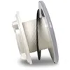 A close-up, side view of a gray and white swimming pool jet fitting against a white background. Produktbild-Vorschau