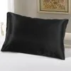 Bettwäsche Luxus Weich Seidig Satin Kissenbezug Schwarz Mit Produktbild-Vorschau 3