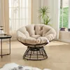 Fotel Papasan z obrotem o 360°, miękka poduszka, beżowy Podgląd zdjęcia produktu 6