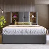 A bedroom scene with a bed and headboard. Náhľad obrázku produktu