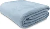 A neatly folded light blue blanket on a white background. Produktbild-Vorschau