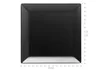 A single black square plate is shown from a top-down perspective with dimensions indicated. Produktbild-Vorschau