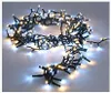 A string of microcluster Christmas lights with warm white and white LEDs on a dark wire, coiled on a light gray surface. Produktbild-Vorschau
