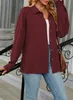 ASKSA Damen Bluse Langarm Musselin Einfarbig Revers Produktbild-Vorschau 5