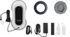A collection of items for a window cleaning robot, including the robot itself, accessories, and power supply. Produktbild-Vorschau