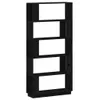 Bücherregal/Raumteiler Schwarz 80x25x163,5 cm Massivholz Produktbild-Vorschau 1