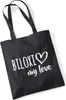 Huuraa Jutebeutel Biloxi my love 10 Liter Black Baumwolle Produktbild-Vorschau 1
