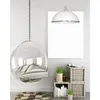 A modern living room with a hanging bubble chair and decorative items. Podgląd zdjęcia produktu