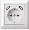 Minadax Schutzkontakt USB Steckdose 5V 3,4A mit 2x USB Produktbild-Vorschau 1