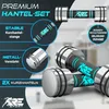 RE:SPORT® 2er Hanteln Set aus massivem Stahl Türkis 2 x Produktbild-Vorschau 5