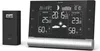 A black weather station with a separate sensor unit, displayed on a white background. Podgląd zdjęcia produktu