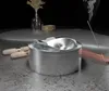 12 Stück Tisch Aschenbecher Sturmaschenbecher Metall Silber Produktbild-Vorschau 3
