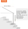 A diagram showing a handrail installed on stairs, with dimensions and product specifications. Podgląd zdjęcia produktu