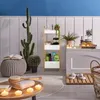 Relaxdays Kúpeľňová polica 3 koše Stojaca polica bambus MDF Náhľad obrázku produktu 2