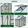 Outsunny Gewächshaus Aluminium Treibhaus mit Dachfenster Produktbild-Vorschau 4