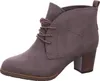 A single brown MARCO TOZZI women's ankle boot with laces and a block heel is shown against a white background. Voir les images du produit