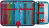 A pencil case filled with colored pencils, pens, a ruler, and sharpeners. Anteprima dell’immagine prodotto