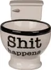 Tazza da toilette / cesso 'Shit Happens' con stronzo Anteprima dell’immagine prodotto 6