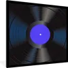 MuchoWow® Gerahmtes Poster Blau - LP's Vinyl - Retro 40x40 Produktbild-Vorschau 1