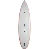 A top-down view of a white and orange stand-up paddleboard on a white background. Voir les images du produit