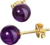 Paar Echt Amethyst Kugel Ohrstecker 6mm Gelbgold 333 8 Produktbild-Vorschau 1
