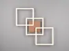 A modern geometric wall light with three overlapping square frames illuminated from within, centered around a brown square. Anteprima dell’immagine prodotto